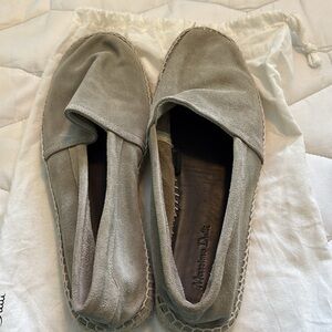 Massimo Dutti Tan Leather Slip-On Espadrilles